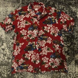 Red Hawaiian Button Down Shirt